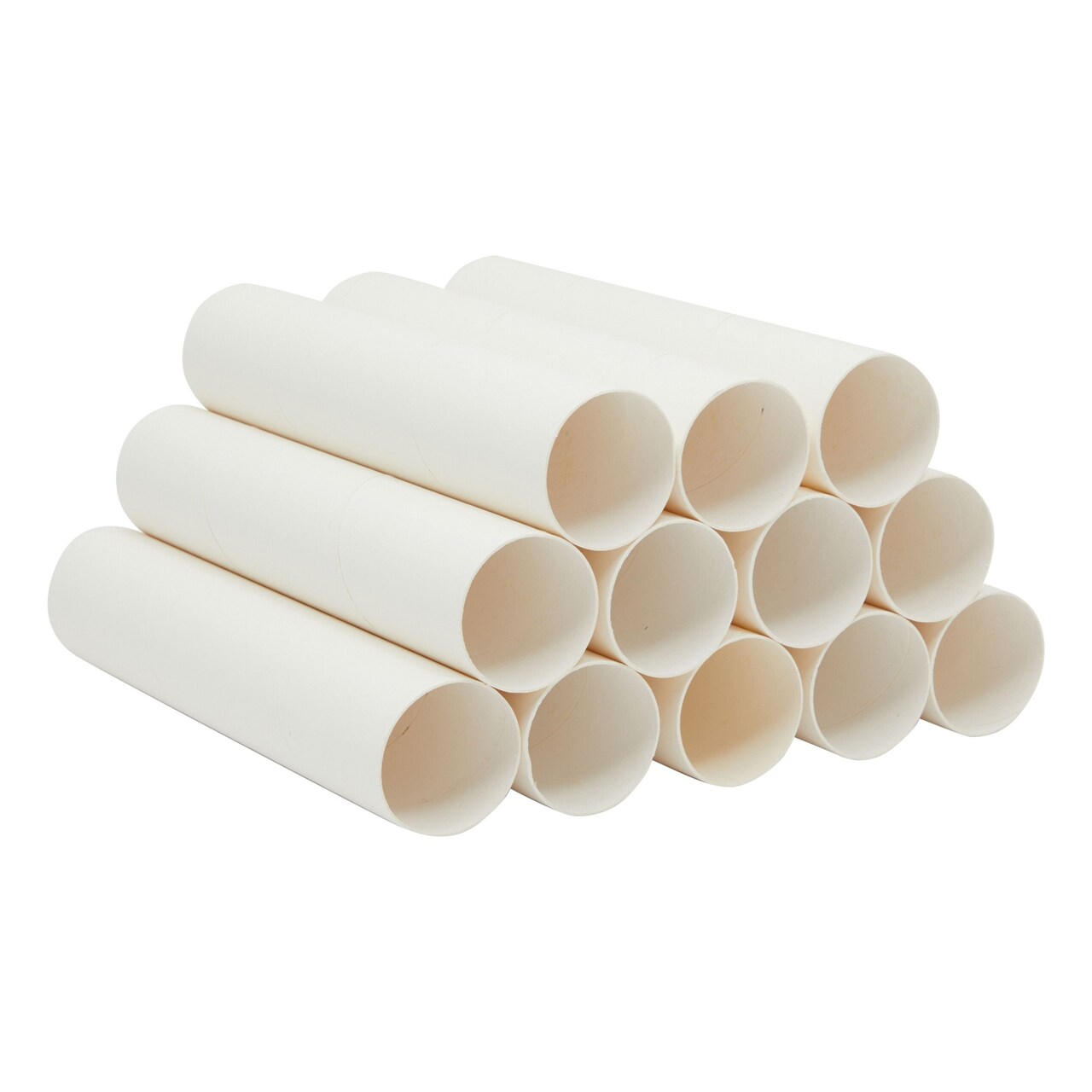 12 Rolls Cardboard Tubes for Crafts, DIY, Classroom Projects,  8 Inches, White